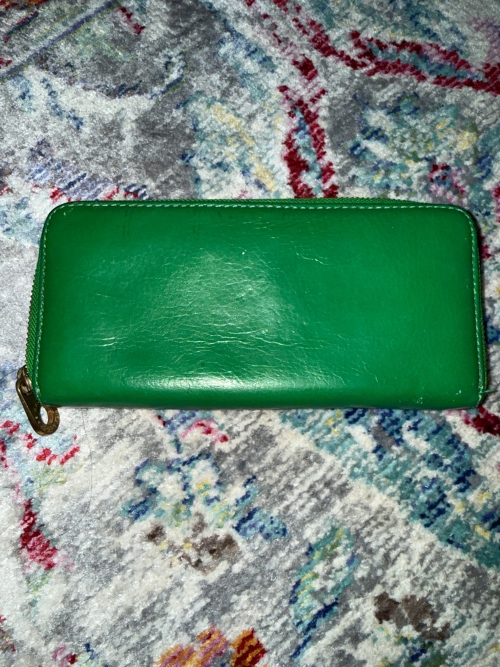 Marc By Marc Jacobs Green Leather Zip Wallet with Gold Plaque - Picture 4 of 4